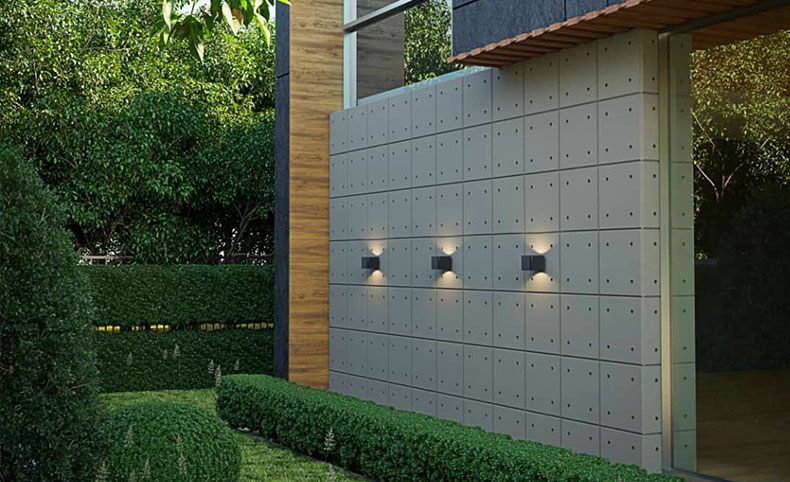 پروژه نمای بیرونی ساختمان ویلا با بتن اکسپوز پانچ دار